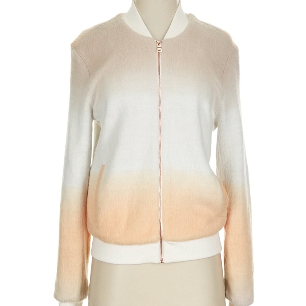 Paper Crown Cream and Tan Ombre Bomber Jacket